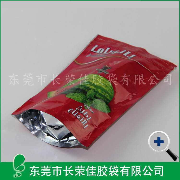 食品包装袋底部特写