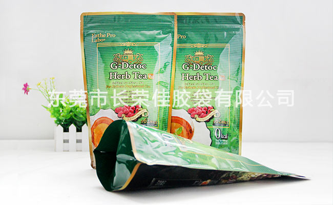 绿茶茶叶直立袋底部效果